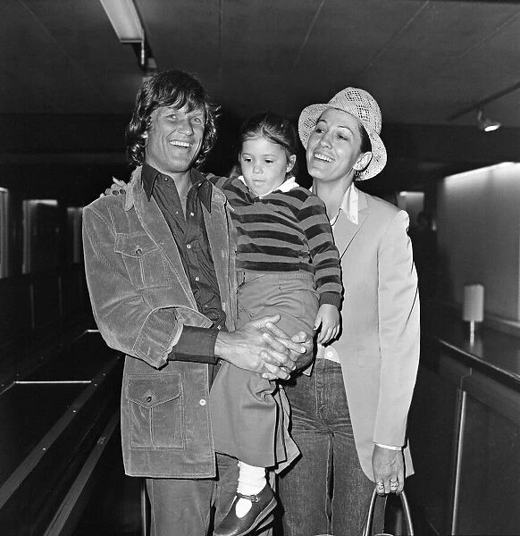 Kris Kristofferson and Rita Coolidge at LAP with their daughter Casey. 28th May 1978