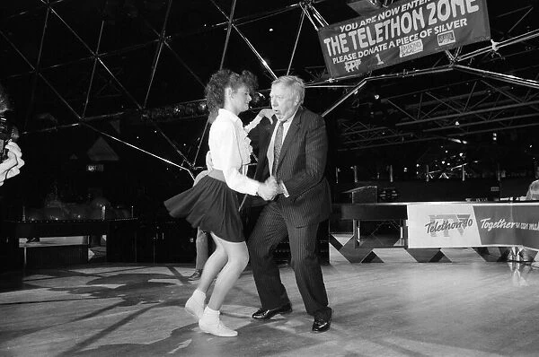 Labour Deputy Leader Roy Hattersley dances the Lambada with champion Jane Mytton