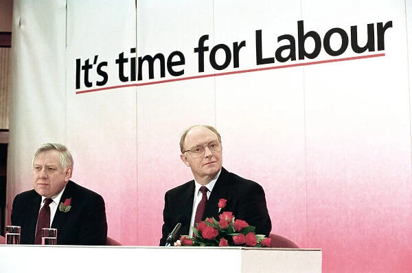 Labour Leader Neil Kinnock and Deputy Leader Roy Hatterselyvisits Redditch