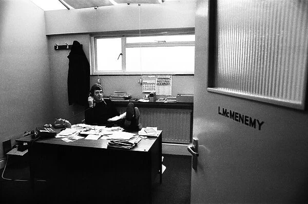 Lawrie McMenemy, Manager of Southampton Football Club, pictured in his office at The Dell