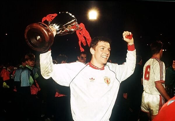 Lee Sharpe Football Holding the European Cup Winners Cup after Manchester United