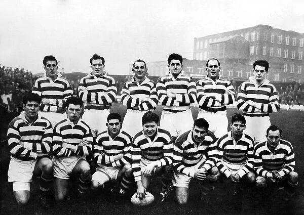 Leigh Rugby League team group photograph Back row; J. Gibson, G. Lewis, W