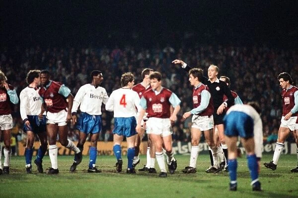 Littlewoods Cup replay. West Ham 3 v Oldham Athletic 0. 7th March 1990