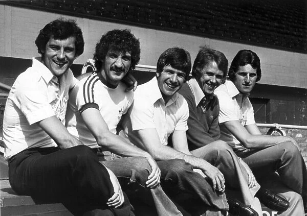 Liverpool FC players l-r Ray Kennedy, Terry McDermott, Emlyn Hughes