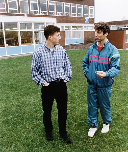 Liverpool striker Robbie Fowler meets up with old PE teacher Max Warren at Nugent RC High