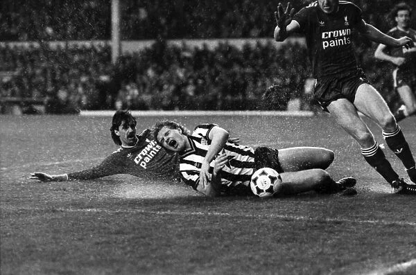 Liverpool v. Newcastle United. December 1985 Paul Gascoigne breaks through