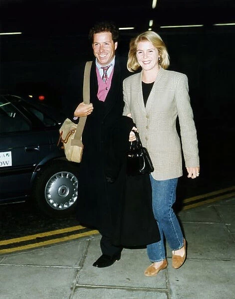 Lord Linley the son of Princess Margaret with his wife Serena Stanhope after they arrived