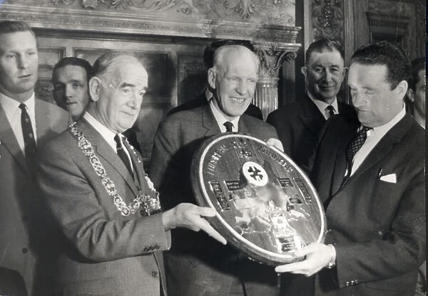 lord provos John johnston presents the plaque to the celtic staff 1967 ROBERT KELLY