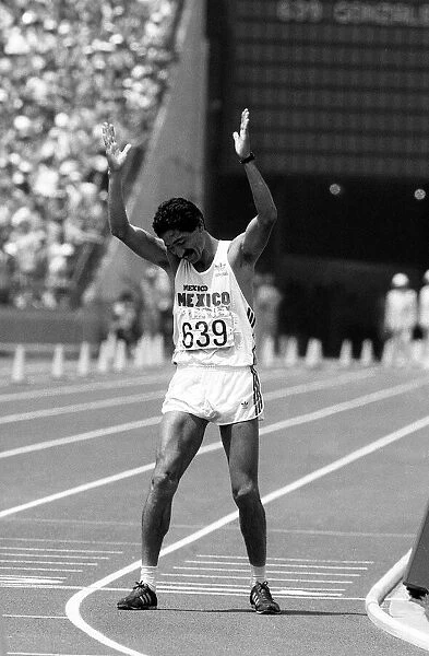 Los Angeles Olympic Games August1984 Raul Gonzalez of Mexico Sport Athletics Action