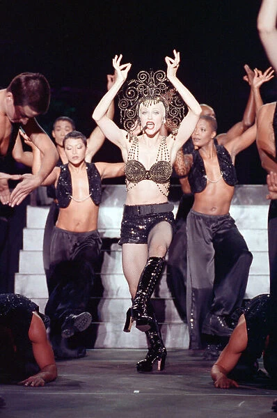 Madonna in concert. The Girlie Show World Tour, Wembley Stadium. 25th September 1993