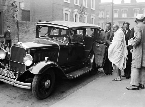 Mahatma Gandhi seen here at Kingsley Hall at Bromley by Bow in September 1931