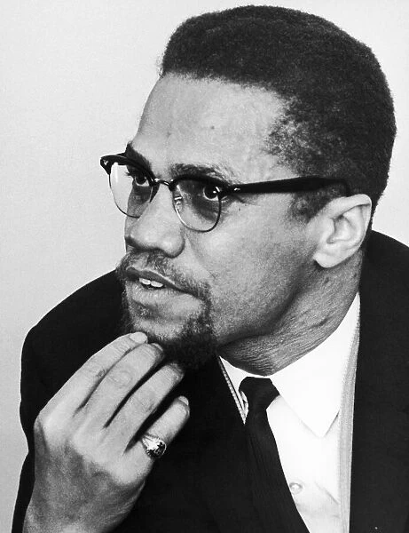 Malcolm X African-American Muslim minister and human rights activist seen here shortly
