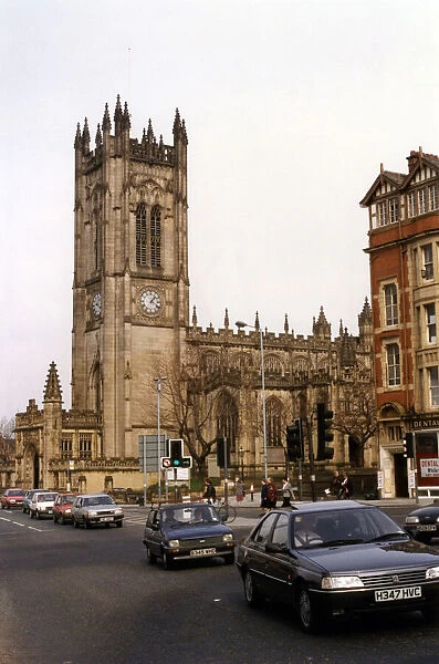 Manchester Cathedral, 27th March 1991. Manchester Cathedral is a medieval church