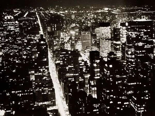 Manhattan New York America USA View from the Empire State Building at night