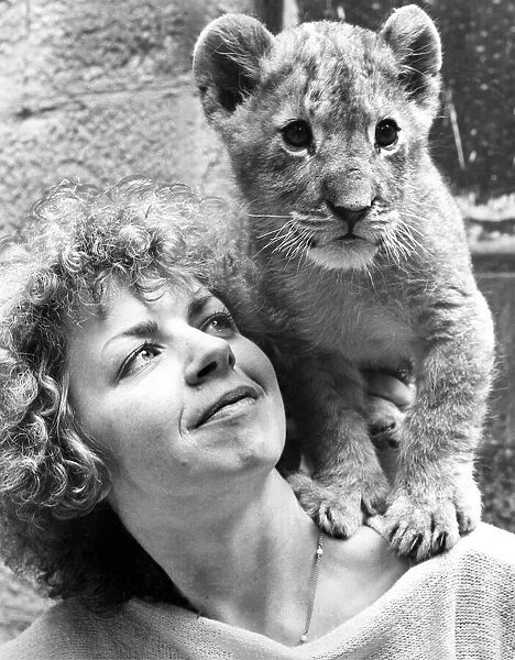Marbles the lion cub being looked after by Denise Hammond at Lambton Pleasure Park in