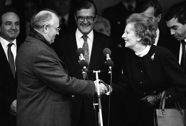Margaret Thatcher Dec 1987 meets President Mikhail Gorbachev at RAF base Brize Norton
