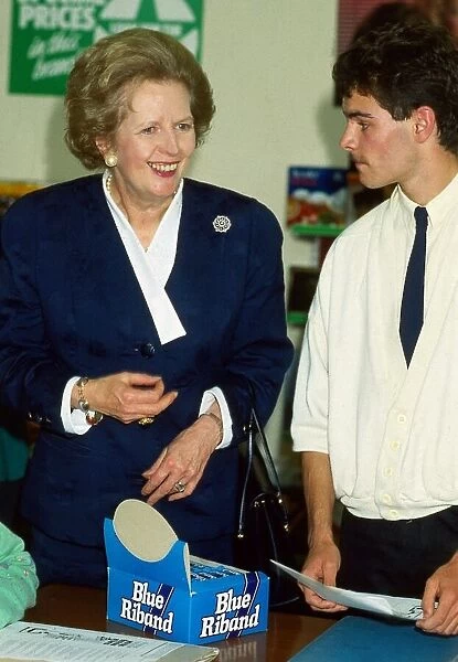 Margaret Thatcher at Glasgow factory September 1987