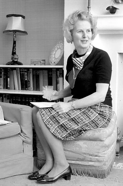 Margaret Thatcher M. P. at her Chelsea home. February 1975 75-00616