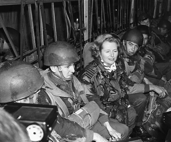 Margaret Thatcher seen here during a visit to the Parachute Regiment