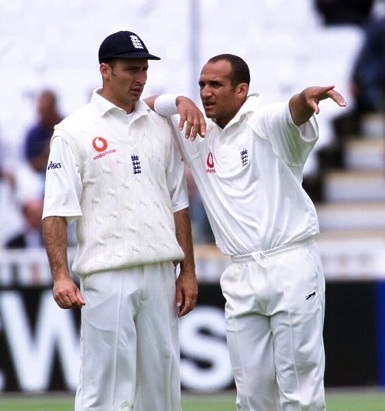 Mark Butcher and Nasser Hussain Cricket Players July 1999 during first day of