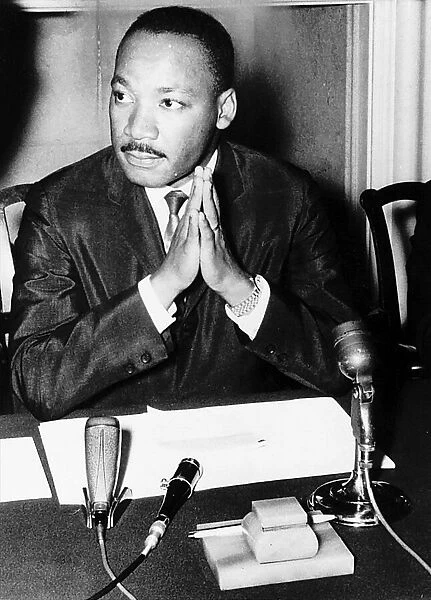 Martin Luther King at the Chapter House of St Pauls Cathedral after giving sermon