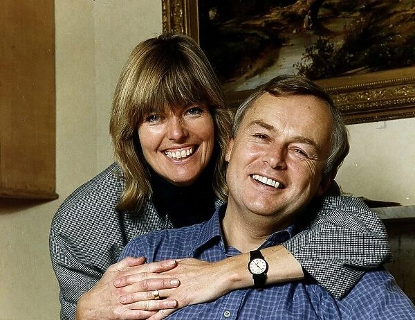 Martyn Lewis with wife at home Newscaster  /  TV Presenter