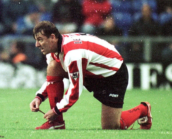 Matthew Le TissierA┼¢putting on red boots 2 November 1997 Everton V Southampton