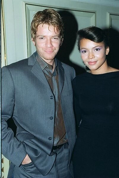 Max Beesley actor with friend at TV Awards March 1998 Pictured at the Grosvenor