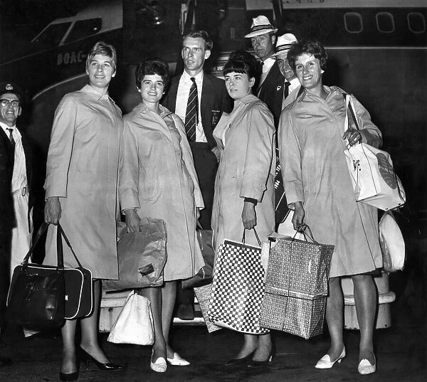 Members of the Great Britain Olympic team arriving in West Germany for the games
