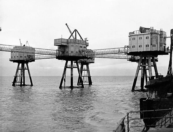 Mersey Defence Sea Forts. A general view of the sea forts standing out in the sea area