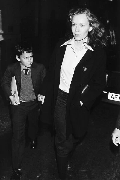 Mia Farrow Actress with one of her sons 1983