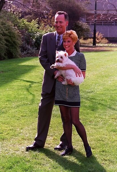Michael Barrymore TV Presenter  /  Comedian with wife Cheryland their dog