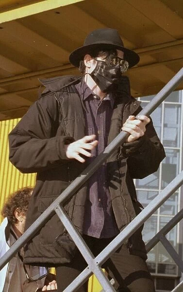 Michael Jackson singer boarding Concorde at Heathrow airport in London on his way home to