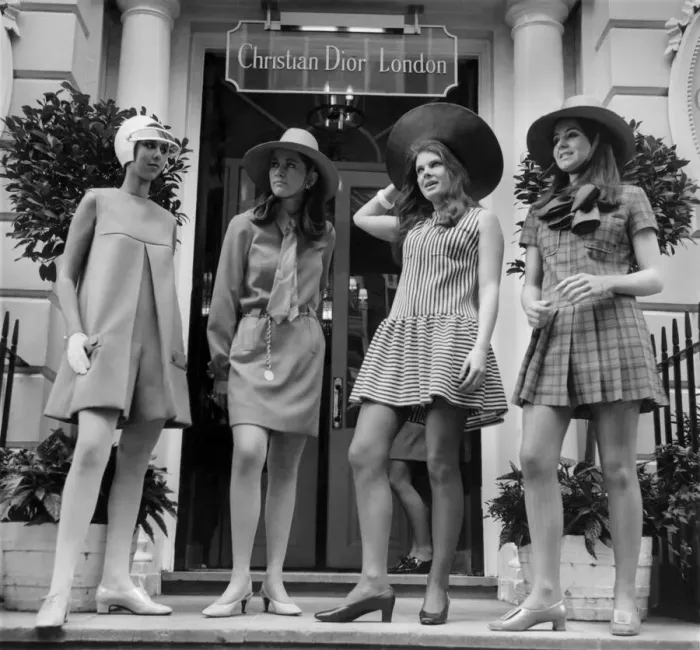 Framed Print : Print of debutantes in 1967 Christian Dior outfits