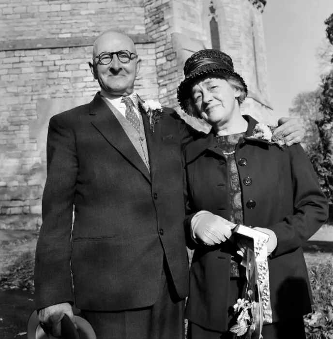 Framed Print : Elderly Couple Print: Albert and Mable's 46-Year Engagement