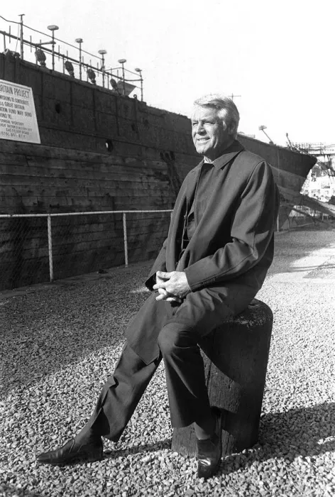 Framed Print : Cary Grant Visits SS Great Britain Print, Circa 1975 Framed Print : Cary Grant Visits SS Great Britain Print, Circa 1975