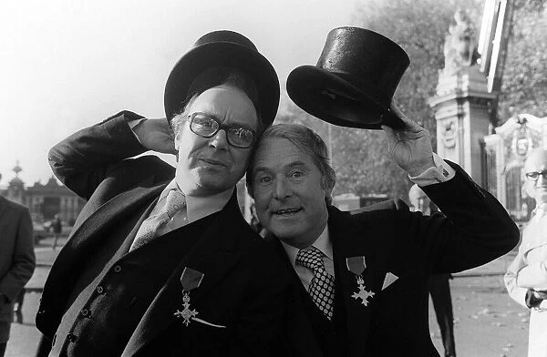Morecambe & Wise were invested by the Queen at Buckingham Palace with the OBE