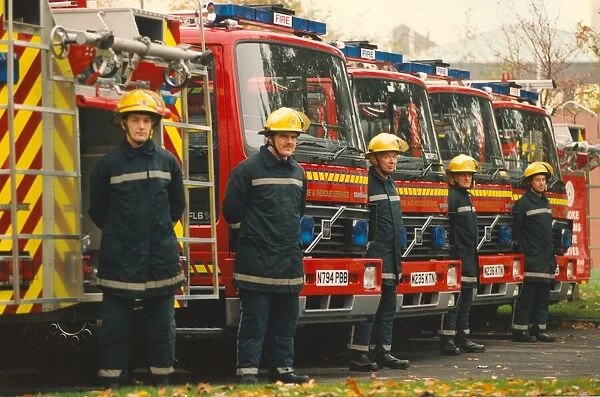 The Morpeth Fire Brigade takes delivery of a fleet of new fire engines - left to right