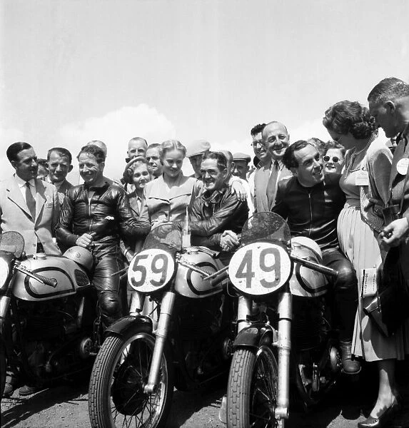 Motorsport. Isle of Man TT Races 1953 Ray Aman(59) and K Kavanagh(49)