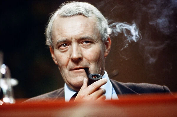 MP for Bristol South East Tony Benn smoking his pipe at the Labour Party conference at