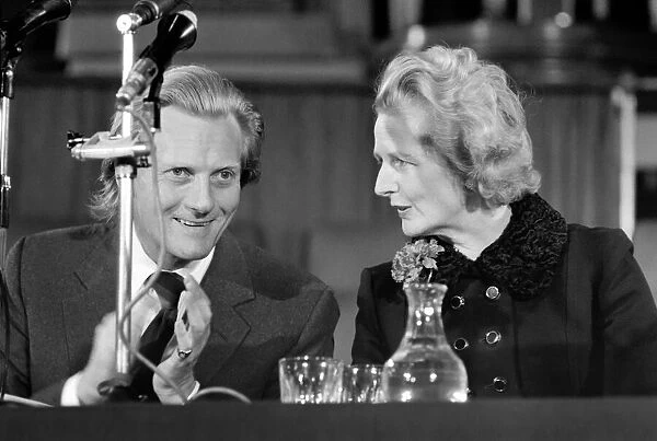 Mrs. Margaret Thatcher Talks to Tradesmen. Mrs. Margaret Thatcher with Mr. Hesseltine