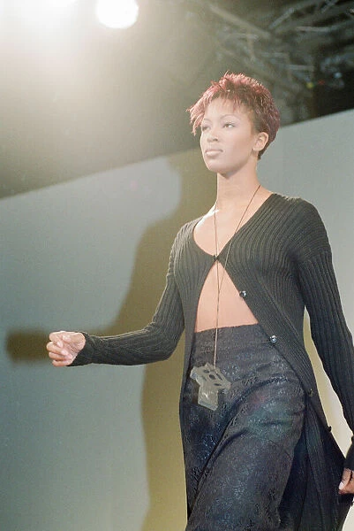 Naomi Campbell, models John Rocha at London Fashion Week 1993, 5th March 1993