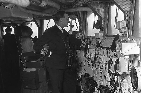 NATO Exercise 1965 HMS Ark Royal Aircraft Carrier March 1965 The captain looks