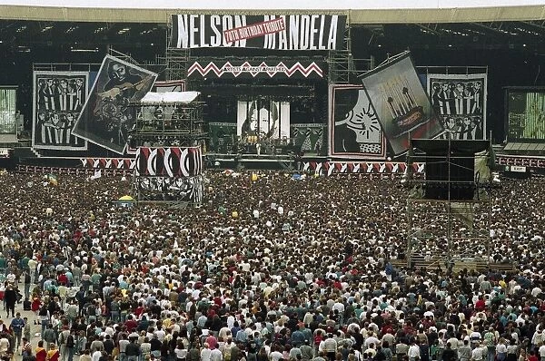 Nelson Mandela 70th Birthday Tribute Concert at Wembley Stadium in London 11th June 1988