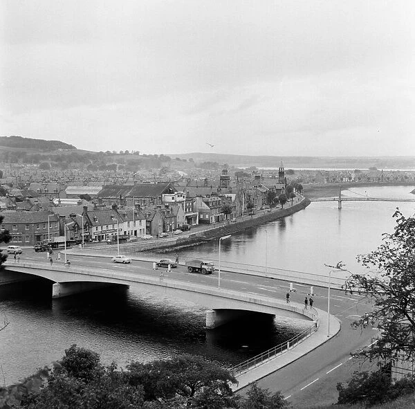 Ness Bridge over the River Ness in Inverness, Inverness-shire. 17th June 1964