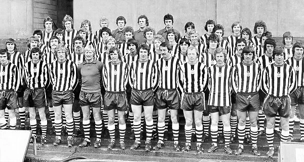 Newcastle United Football Club pose for a squad photograph ahead of the 1974 - 1975