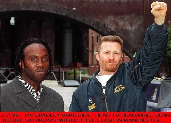 Nigel Benn with Steve Collins before their world title clash in Manchester