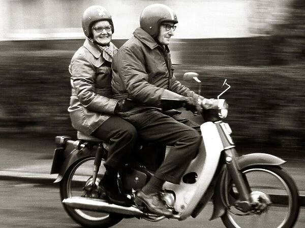 Old People - Motor Cycle Couple OAPs Pensioners