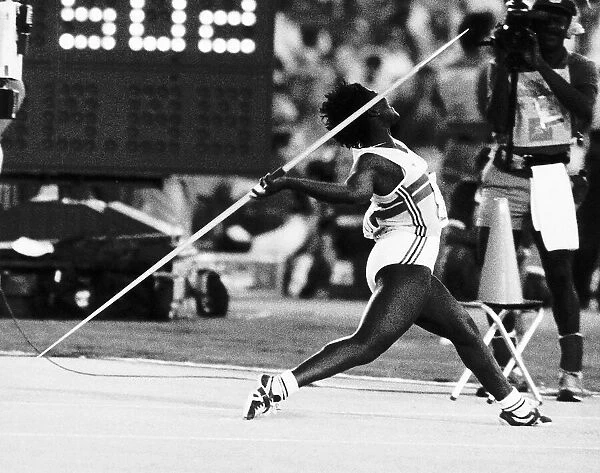 Olympic Games 1984 Tessa Sanderson win the Gold Medal in the Womens Javelin