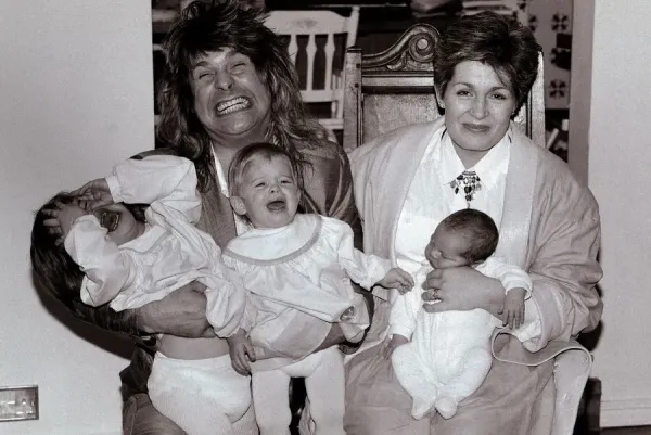 Ozzy and Sharon Osbourne with Young Children November 1985